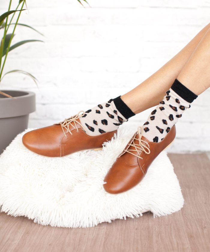 Alternative view of Γυναίκεια Oxfords Καφέ Χειροποίητα