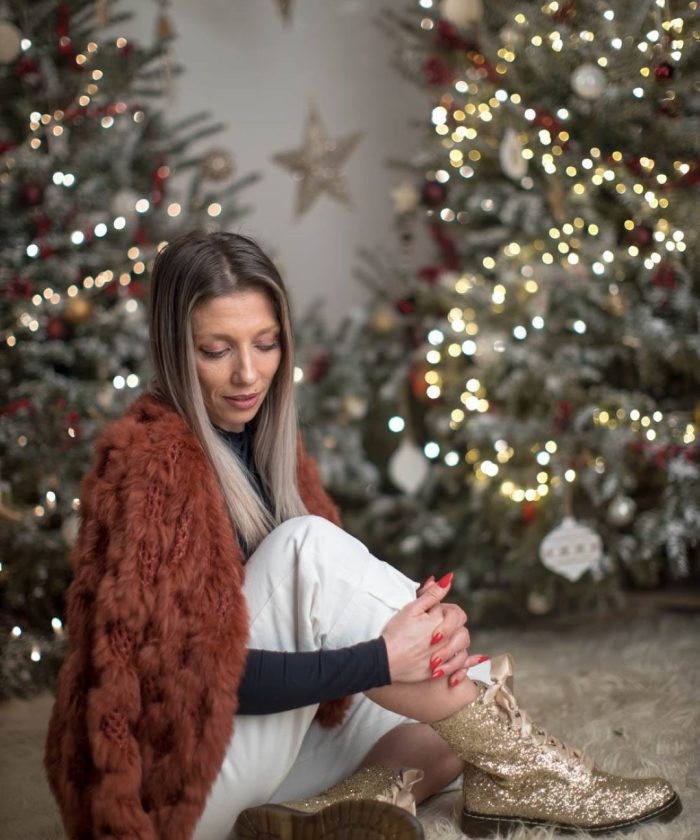 Gold Glitter Boots