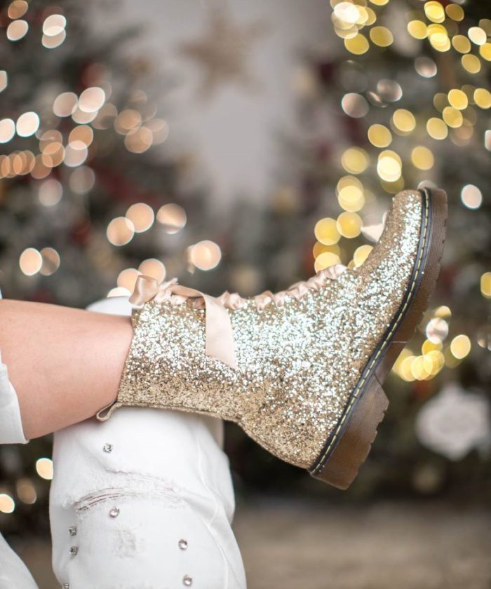 Alternative view of Glitter Gold Boots, Combat Festival Boots, Handmade in Greece .Wedding gold boots