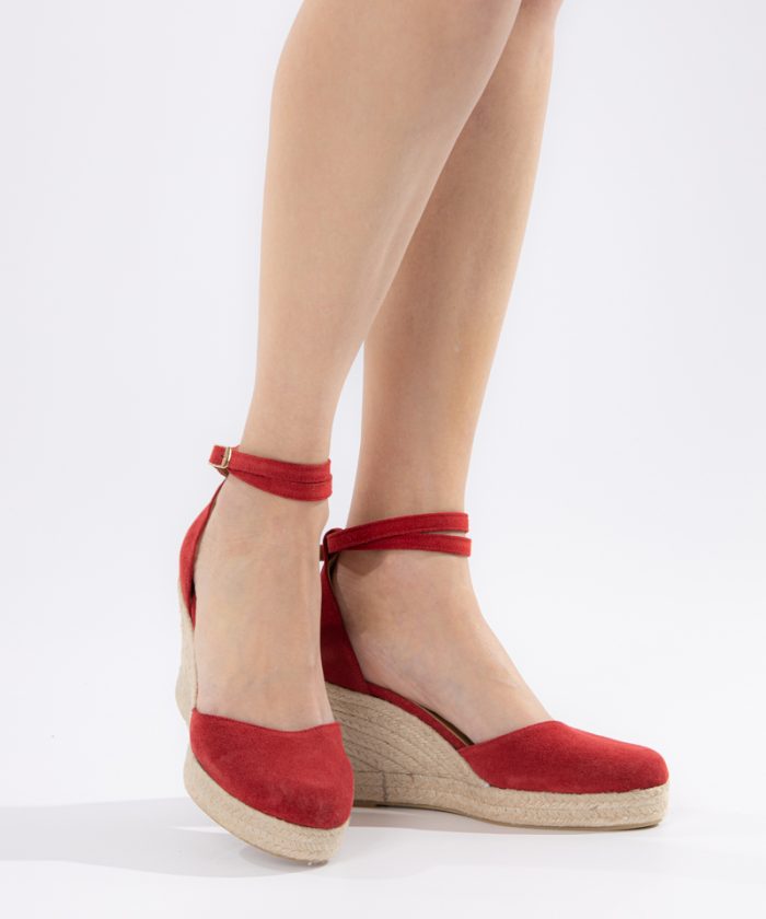 Red handmade espadrilles Aria