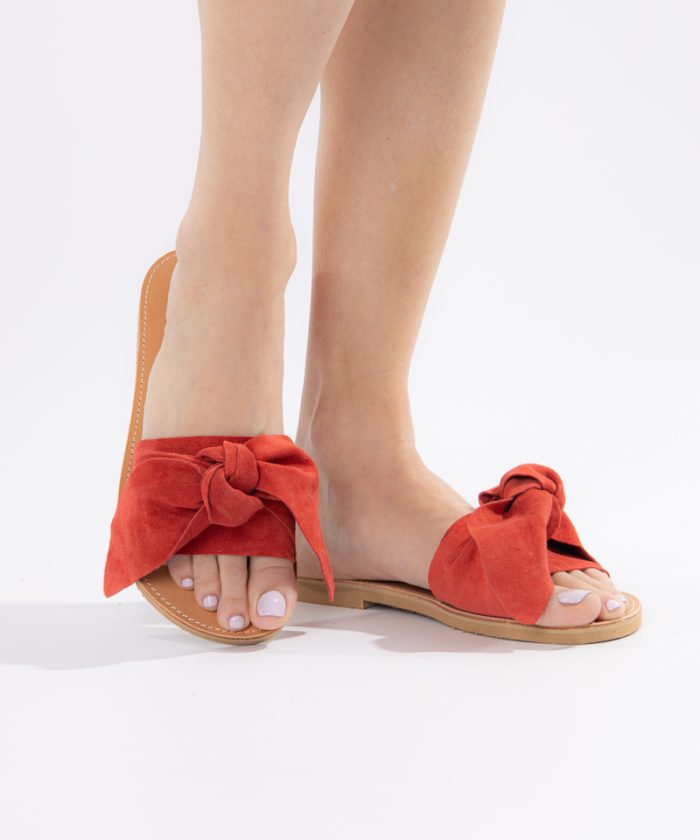 red bow sandals
