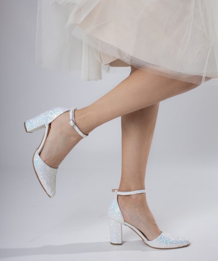 Glitter heels wedding shoes