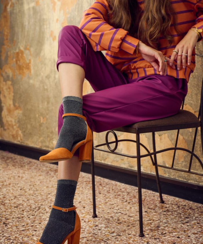 Donna Block Heels Bright Orange