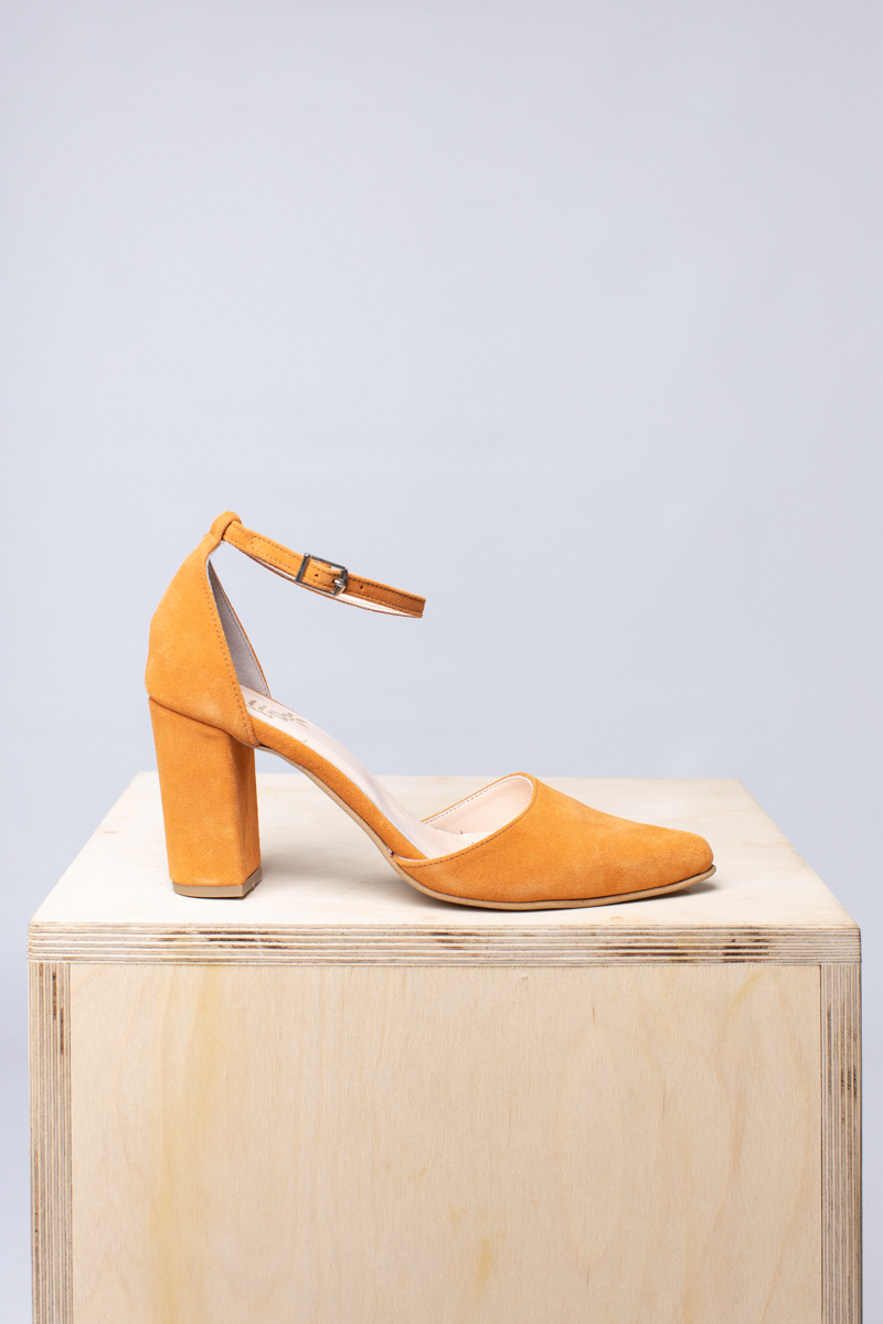 Donna Block Heels Bright Orange