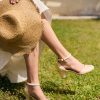 ivory wedding ankle straps pumps