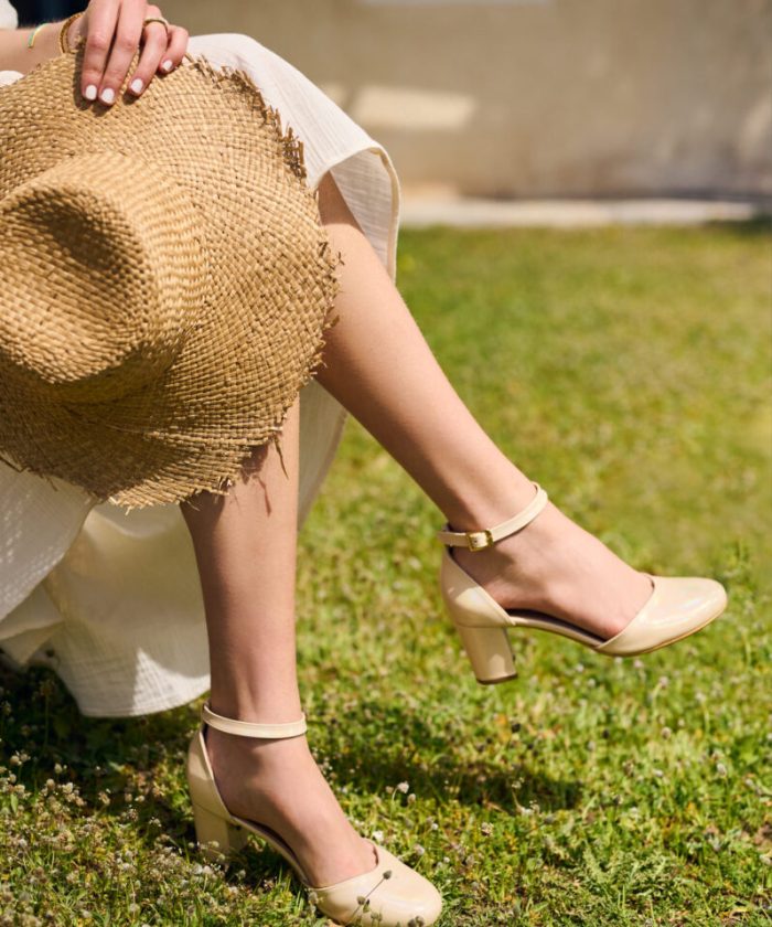 ivory wedding ankle straps pumps