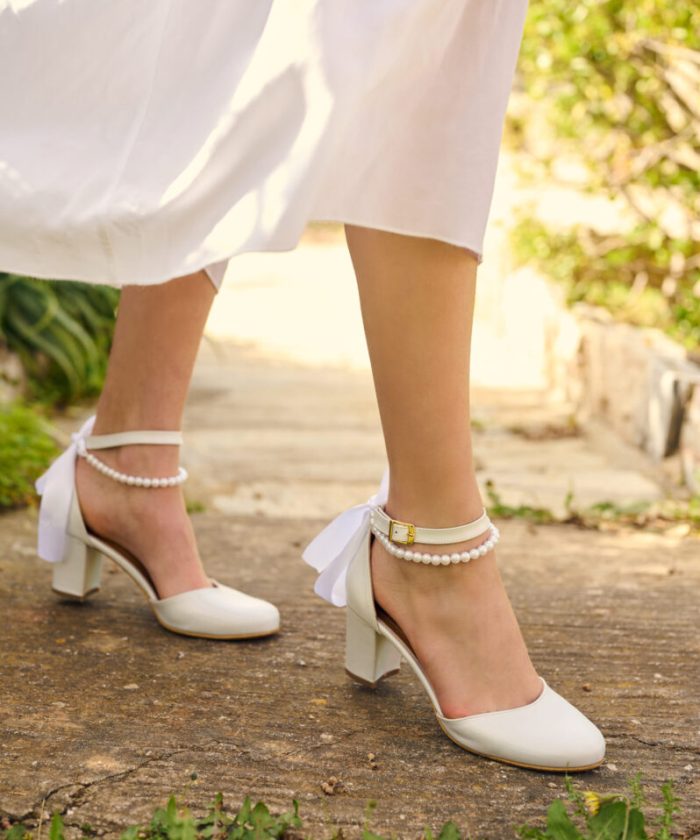 white wedding shoes