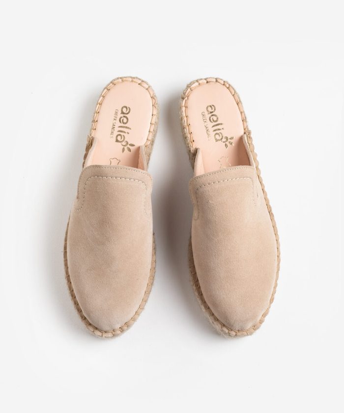Alternative view of beige mule espadrilles