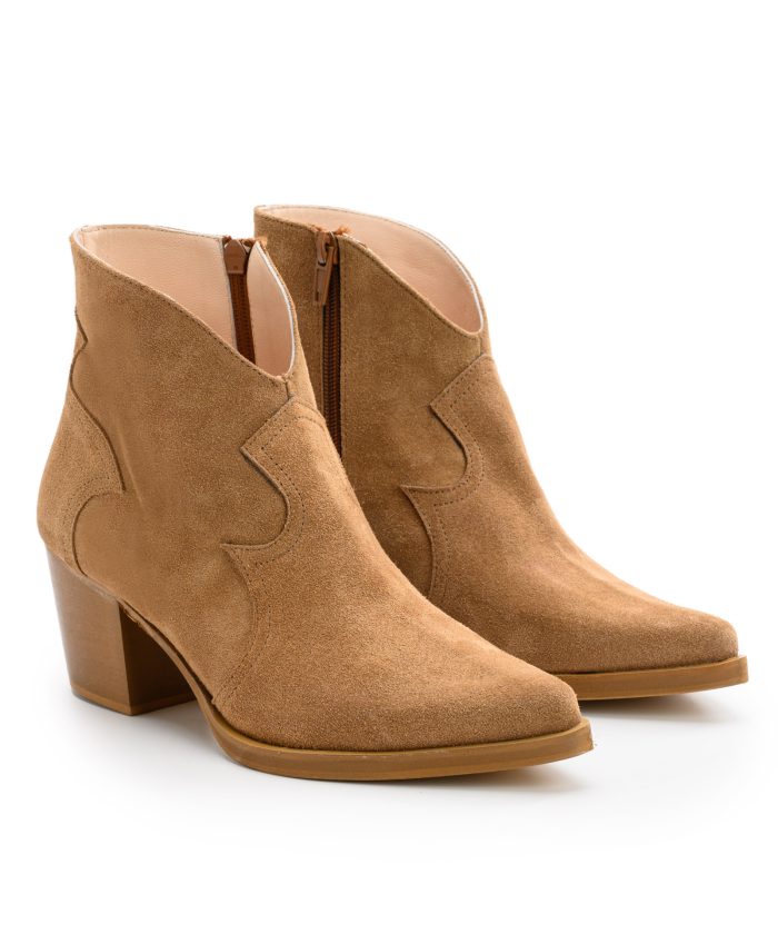 Μποτάκια Δερμάτινα Suede Sand Beige -Lusinda boots