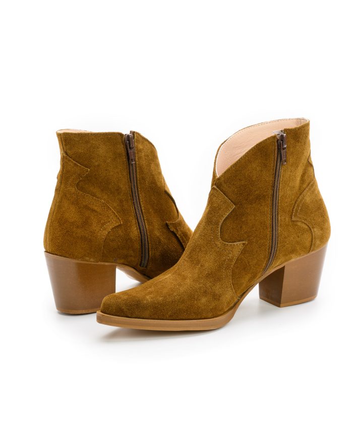 Ankle Boots Suede Color Tapenade-Vintage -Lusinda boots - Image 3