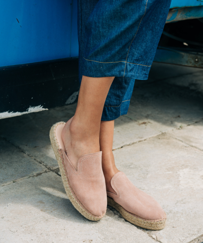 nude mules espadrilles flat