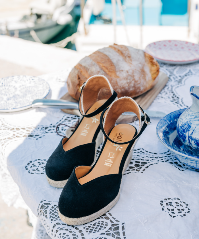 Espadrilles Black Heart 5,5 wedge with ankle strap