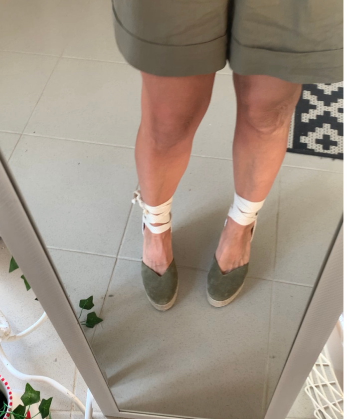 Alternative view of Espadrilles Olive Green Heart With Beige Ribbon