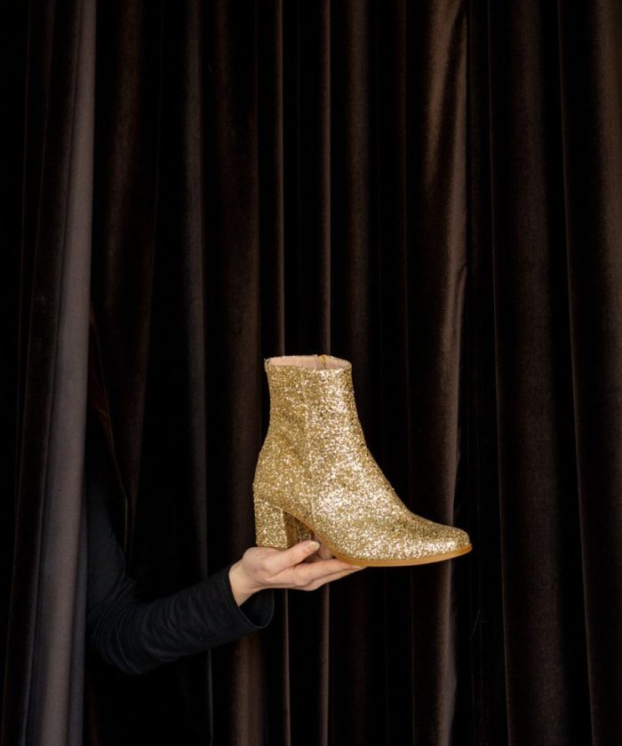 Gold Glitter Boots- Party Shoes