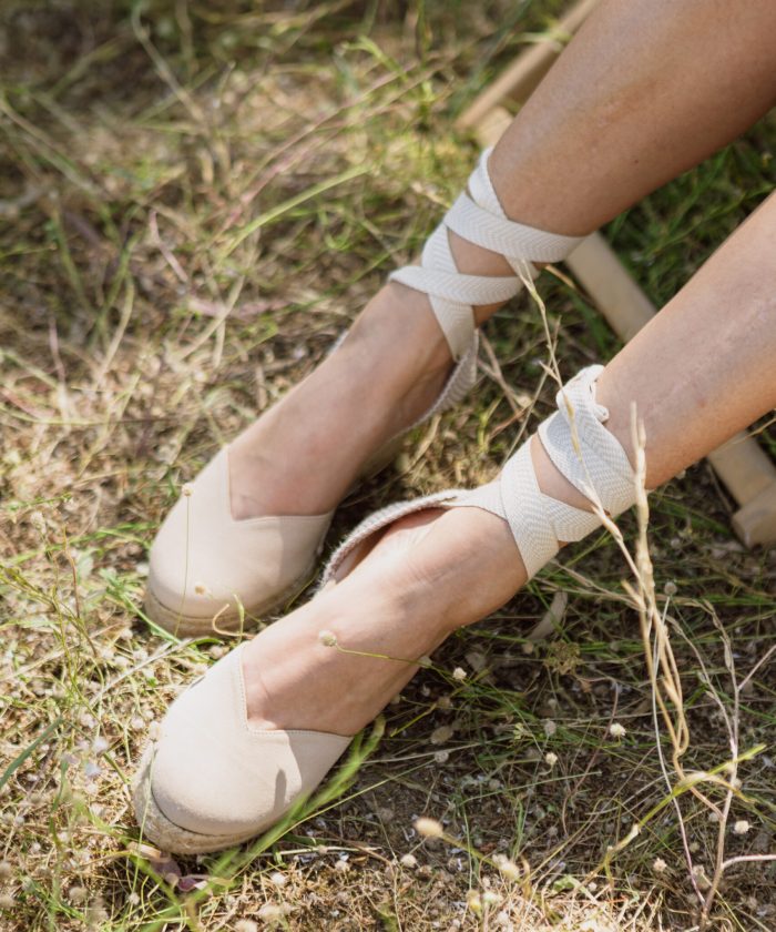 Wedge Espadrilles Heart Soft  Beige Suede