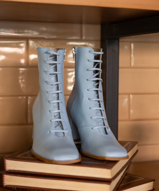 Alternative view of Ciel Leather Boots Medium Heels with laces-Poppins