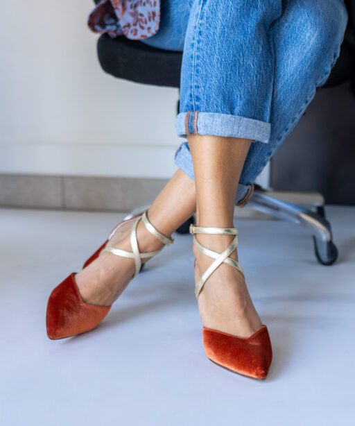 Alternative view of Pumpkin Orange heels Donna Heart