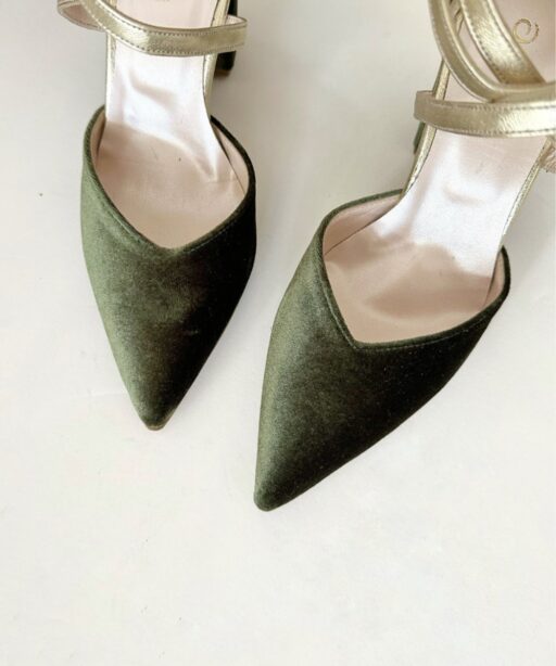 Alternative view of Olive Green heels Donna Heart