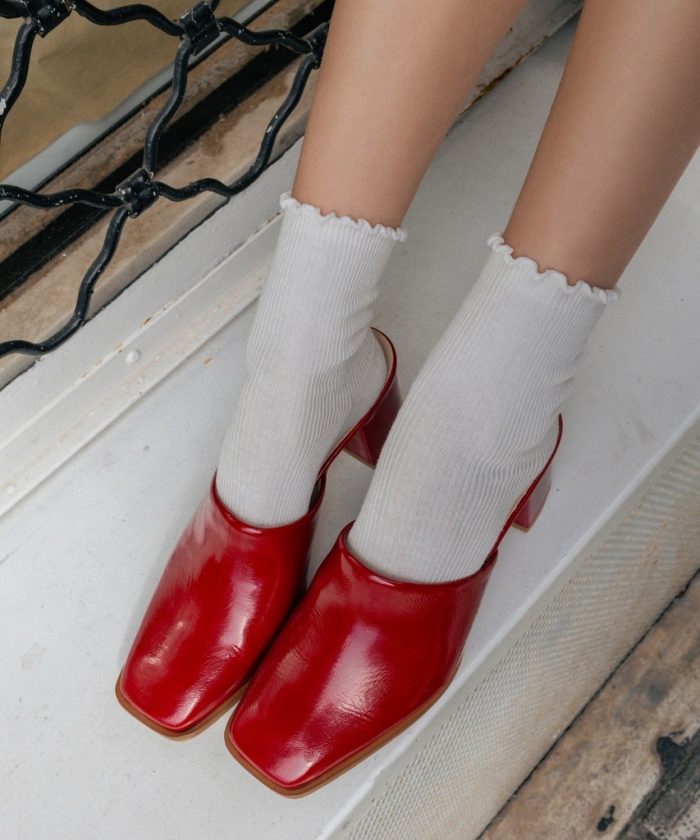 Square Toe Block Heels Clogs/Mules Shoes- Elena