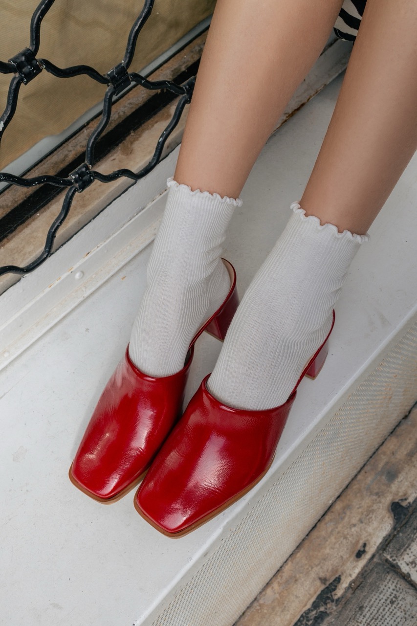 Square Toe Block Heels Clogs/Mules Shoes- Elena