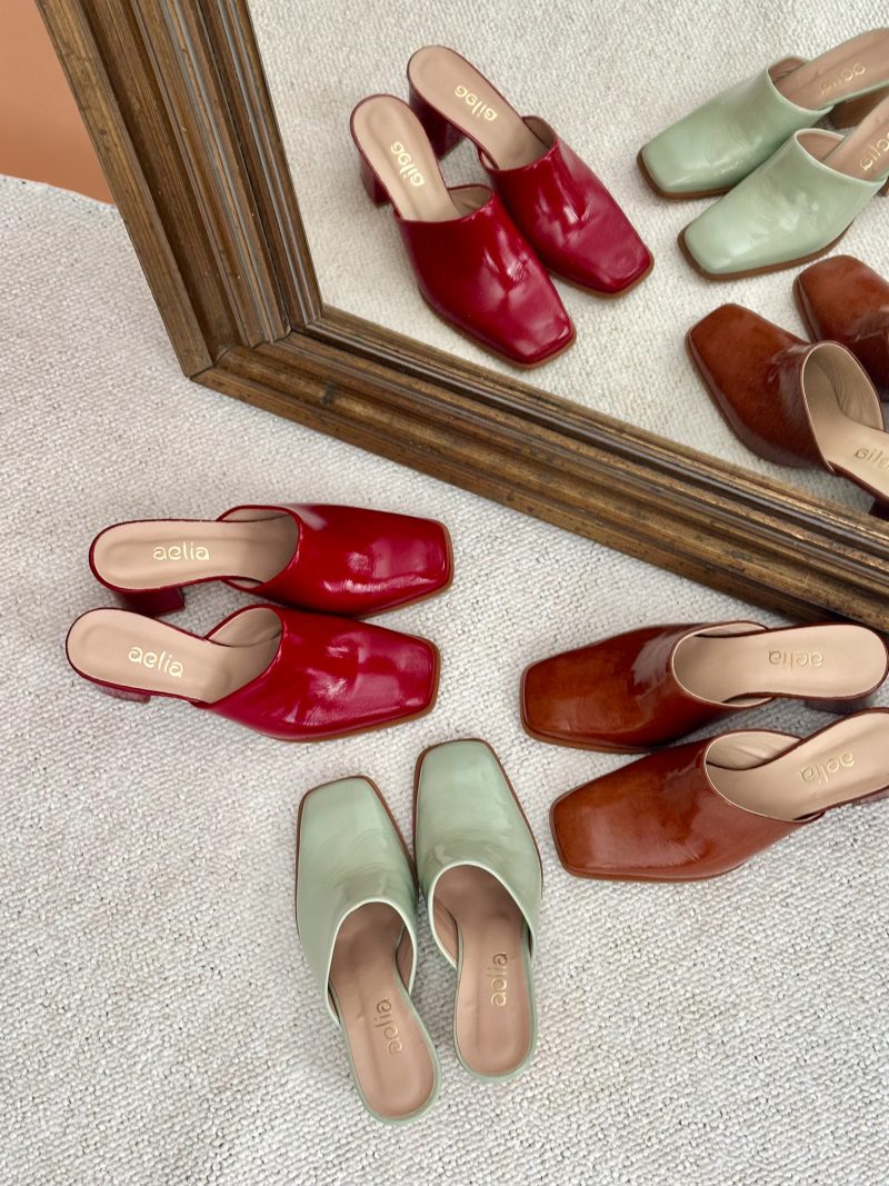 Square Toe Block Heels Clogs/Mules Shoes- Elena - Image 6