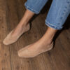 Beige suede leather flats - vera Χειροποίητες μπαλαρίνες από μπεζ καστόρι