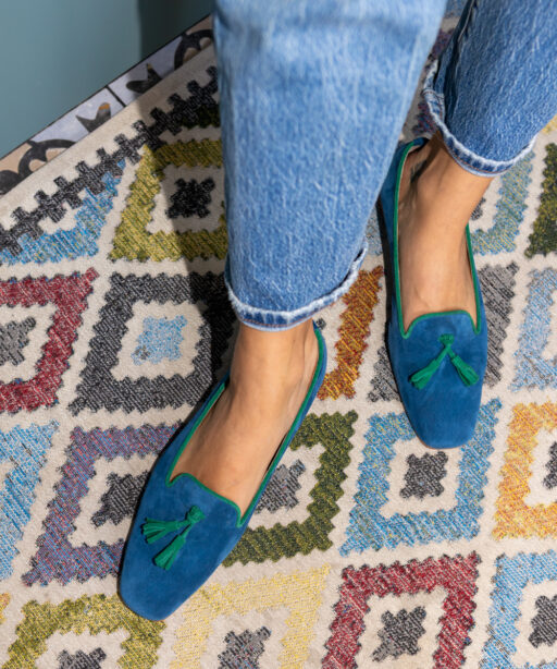 Alternative view of Two tone loafers blue and green Niki