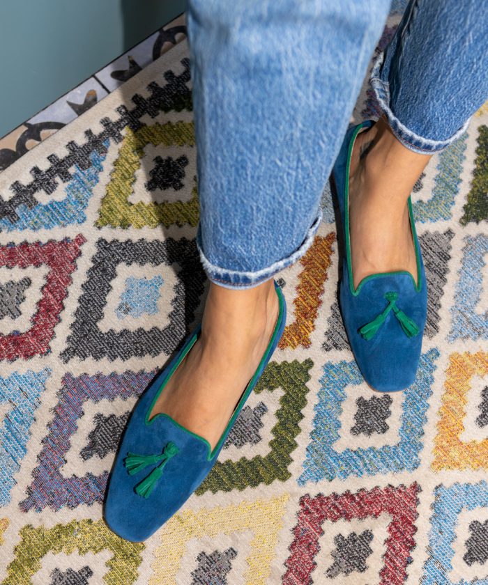 Alternative view of Two tone loafers blue and green Niki
