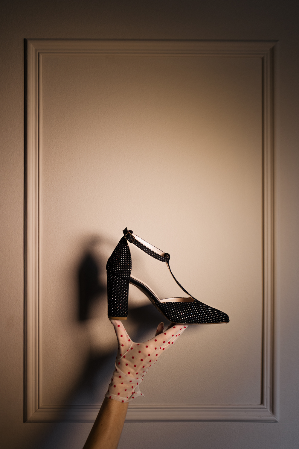 Donnita Block Heels Tango -Velvet Black with stars - Image 3