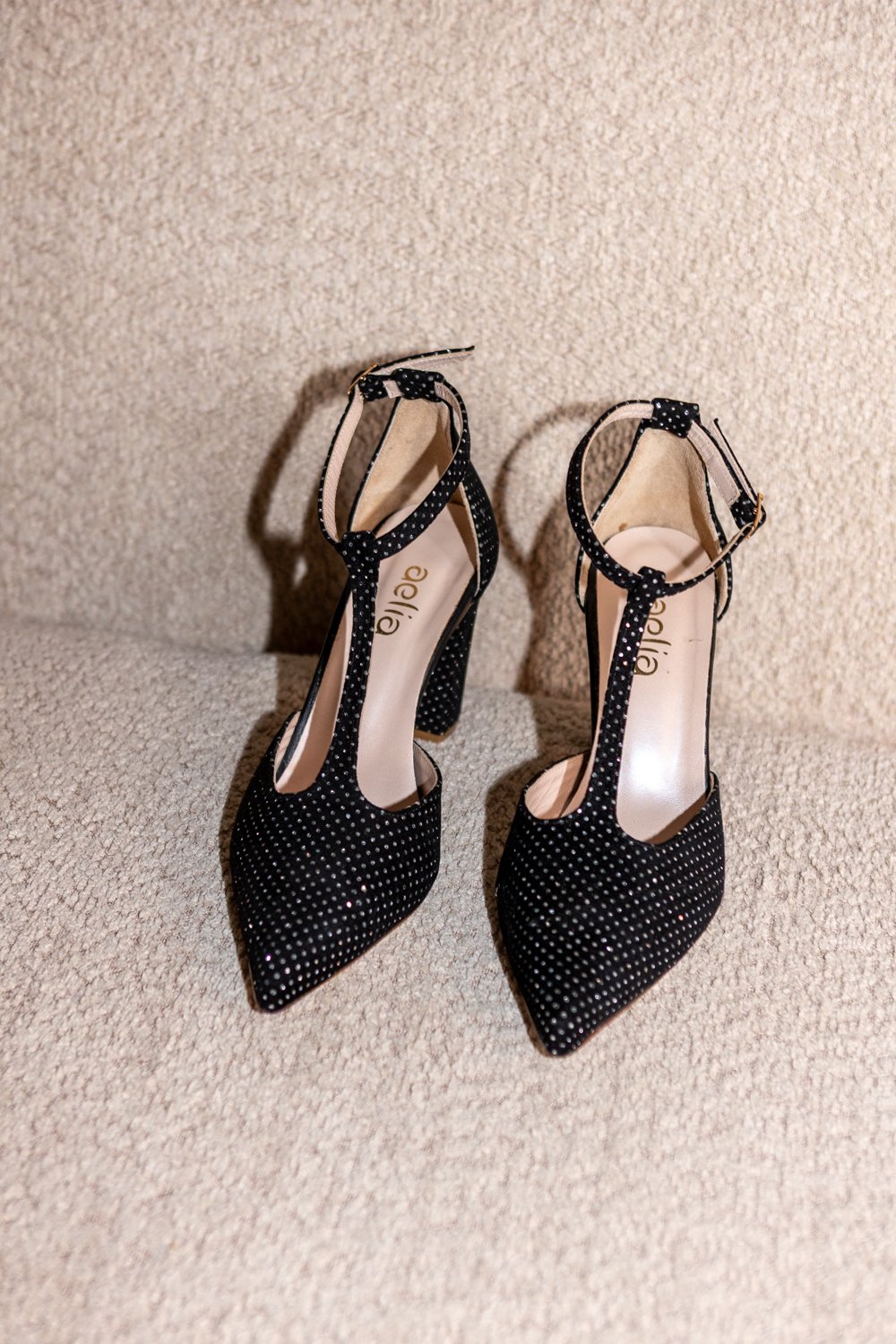 Donnita Block Heels Tango -Velvet Black with stars - Image 4
