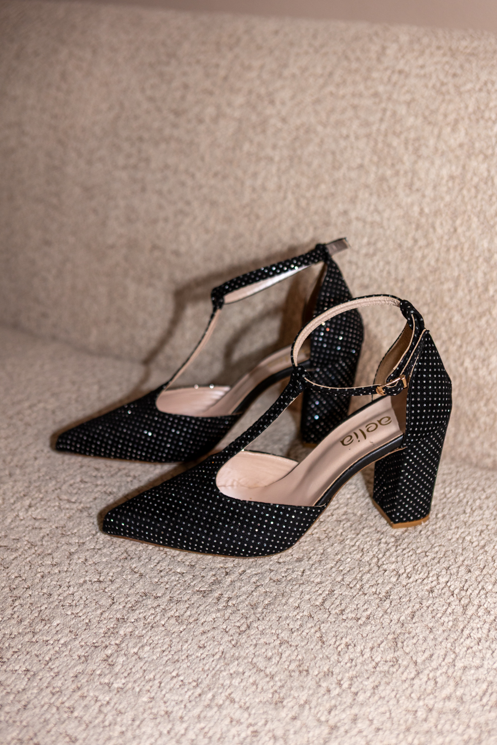 Donnita Block Heels Tango -Velvet Black with stars - Image 5