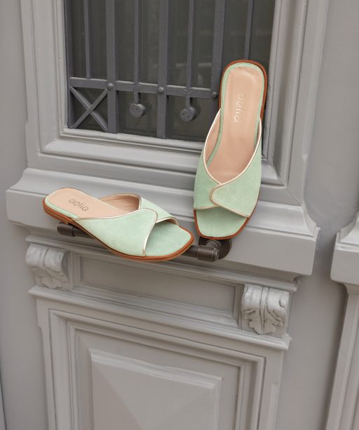 Alternative view of Mint With Gold Details "Lilly" Flats Sandals