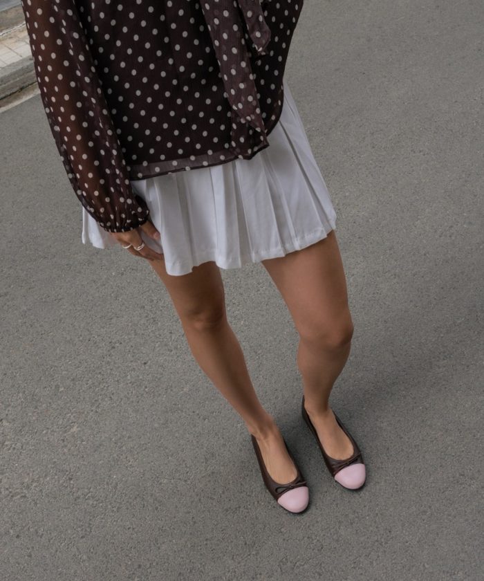 Alternative view of Two-Tone Leather Ballet Flats kiss