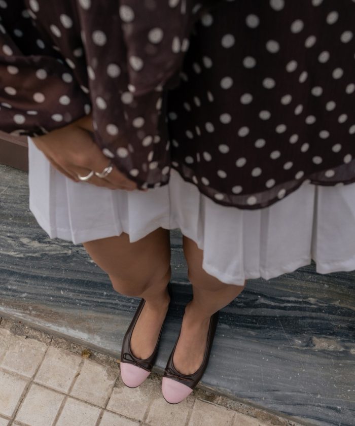 Two-Tone Leather Ballet Flats kiss