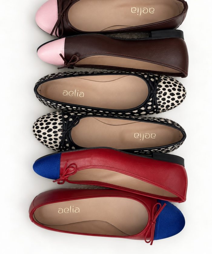 pink-brown ballet flats "kiss" - Image 5