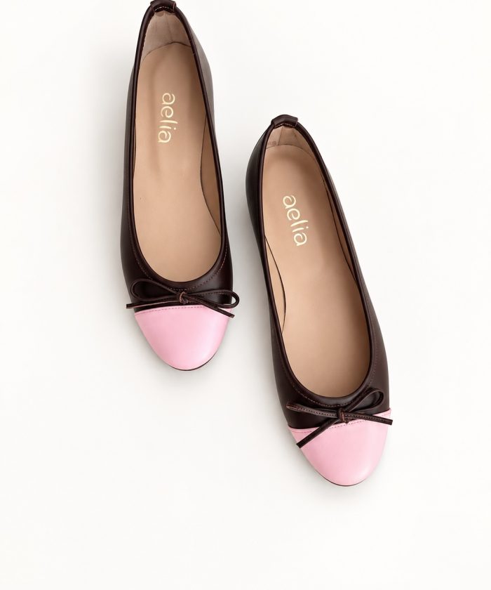 pink-brown ballet flats "kiss"