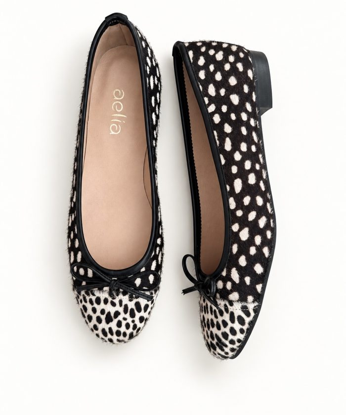 black & white ballet flats "kiss" - Image 3