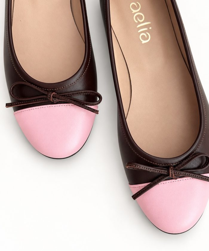 pink-brown ballet flats "kiss" - Image 4