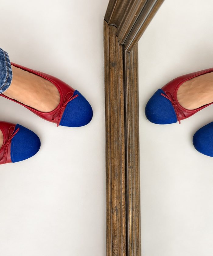 red-blue ballet flats "kiss" - Image 3