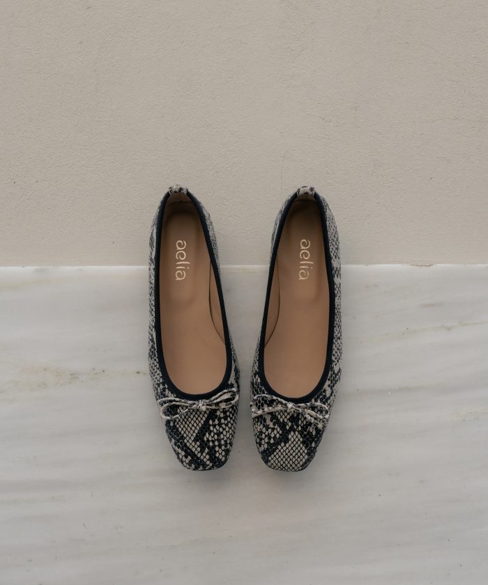 Nora – Δερμάτινες Μπαλαρίνες Snake Print - Image 4