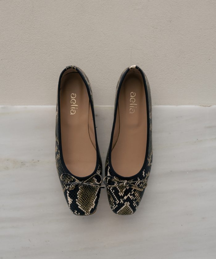 Nora – Δερμάτινες Μπαλαρίνες Snake Print - Image 5